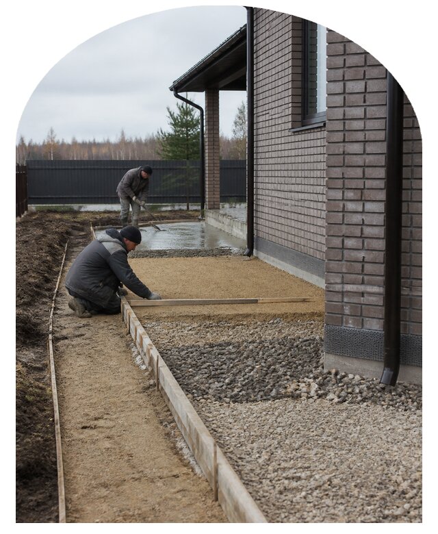 Устройство отмостки вокруг дома под ключ с гарантией в Орске